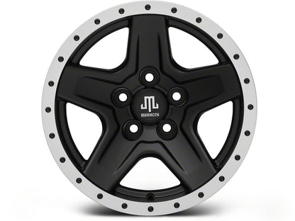Mammoth Boulder Simulated Beadlock Style Black 15x8 Wheel and Mickey Thompson Baja MTZ 33X12.50R15 Tire Kit (87-06 Jeep Wrangler YJ & TJ)