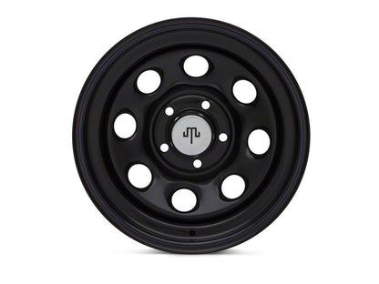Mammoth 8 Black Wagon Wheel Edition Steel Wheel; 15x8; -19mm Offset (97-06 Jeep Wrangler TJ)