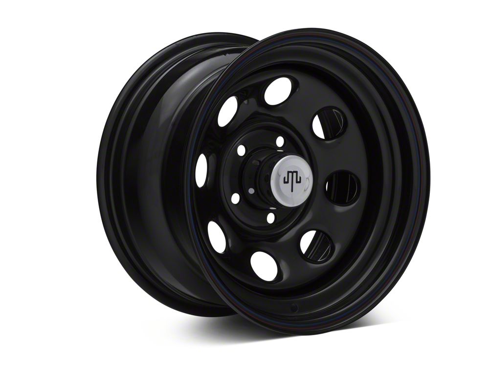 Mammoth 8 Black Wagon Wheel Edition Steel Wheel; 15x8; -19mm Offset (97-06 Jeep Wrangler TJ)