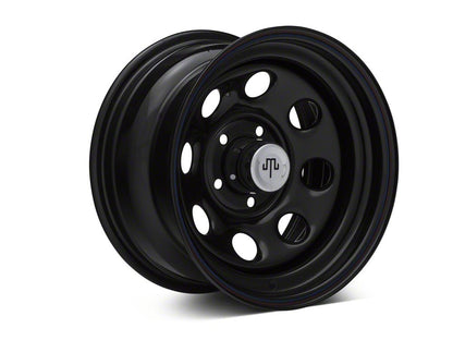 Mammoth 8 Black Wagon Wheel Edition Steel Wheel; 15x8; -19mm Offset (97-06 Jeep Wrangler TJ)