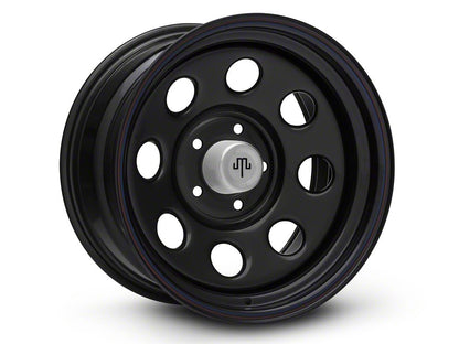 Mammoth 8 Steel Black Wheel with Polished Center Cap; 17x9; -6mm Offset (18-25 Jeep Wrangler JL)