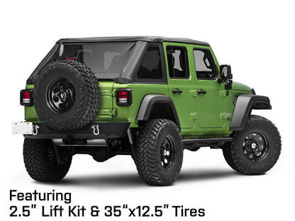 Mammoth 8 Steel Black Wheel with Polished Center Cap; 17x9; -6mm Offset (18-25 Jeep Wrangler JL)