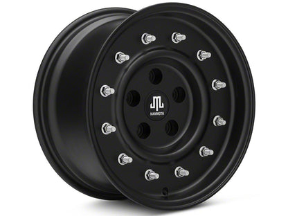 Mammoth General Matte Black Wheel; 16x8; 0mm Offset (87-95 Jeep Wrangler YJ)