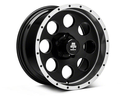 Mammoth 8 Simulated Beadlock Style Black 16x8 Wheel and BF Goodrich All Terrain TA KO2 305/70R16 Tire Kit (87-06 Jeep Wrangler YJ & TJ)