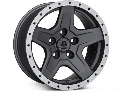 Mammoth Boulder Simulated Beadlock Style Charcoal 16x8 Wheel and BF Goodrich All Terrain TA KO2 305/70R16 Tire Kit (07-18 Jeep Wrangler JK)