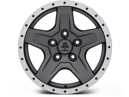 Mammoth Boulder Simulated Beadlock Style Charcoal 16x8 Wheel and BF Goodrich All Terrain TA KO2 305/70R16 Tire Kit (07-18 Jeep Wrangler JK)