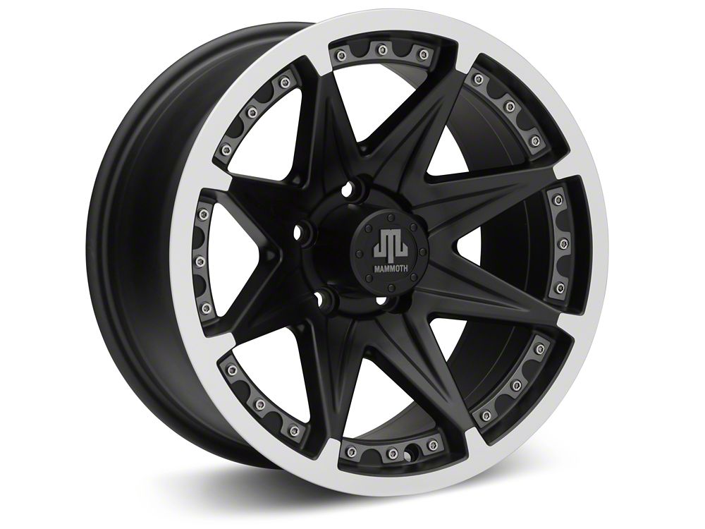 Mammoth Type 88 Black 16x8 Wheel and BF Goodrich All Terrain TA KO2 305/70R16 Tire Kit (87-06 Jeep Wrangler YJ & TJ)