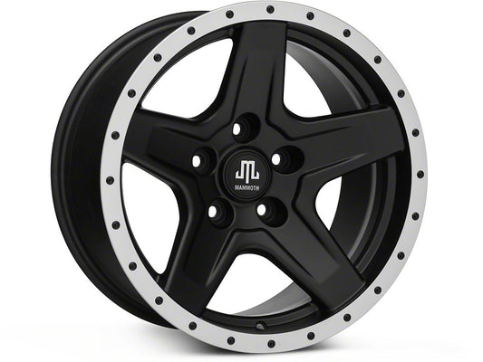 Mammoth Boulder Simulated Beadlock Style Black 17x9 Wheel and BF Goodrich All Terrain TA KO2 315/70R17 Tire Kit (07-18 Jeep Wrangler JK)