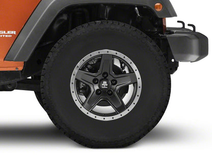 Mammoth Boulder Simulated Beadlock Style Black 17x9 Wheel and BF Goodrich All Terrain TA KO2 315/70R17 Tire Kit (07-18 Jeep Wrangler JK)