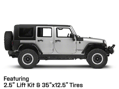 Mammoth 8 Aluminum Simulated Beadlock Black Wheel; 17x9; -6mm Offset (07-18 Jeep Wrangler JK)