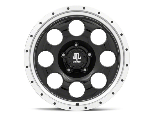 Mammoth 8 Aluminum Simulated Beadlock Black Wheel; 17x9; -6mm Offset (07-18 Jeep Wrangler JK)