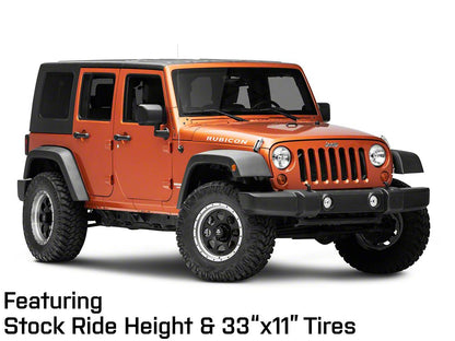 Mammoth 8 Aluminum Simulated Beadlock Black Wheel; 17x9; -6mm Offset (07-18 Jeep Wrangler JK)
