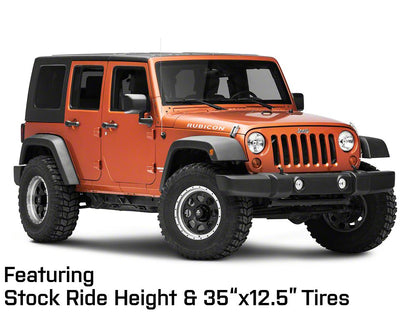 Mammoth 8 Aluminum Simulated Beadlock Black Wheel; 17x9; -6mm Offset (07-18 Jeep Wrangler JK)