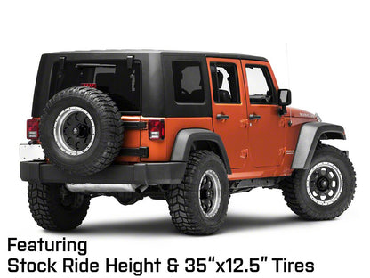 Mammoth 8 Aluminum Simulated Beadlock Black Wheel; 17x9; -6mm Offset (07-18 Jeep Wrangler JK)
