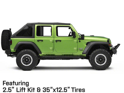 Mammoth 8 Aluminum Simulated Beadlock Black Wheel; 17x9; -6mm Offset (18-25 Jeep Wrangler JL)