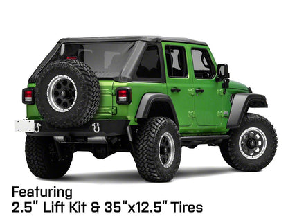 Mammoth 8 Aluminum Simulated Beadlock Black Wheel; 17x9; -6mm Offset (18-25 Jeep Wrangler JL)