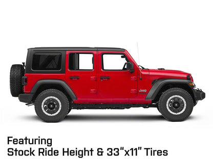 Mammoth 8 Aluminum Simulated Beadlock Black Wheel; 17x9; -6mm Offset (18-25 Jeep Wrangler JL)