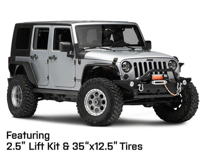 Mammoth 8 Aluminum Simulated Beadlock Anthracite Wheel; 17x9; -6mm Offset (07-18 Jeep Wrangler JK)