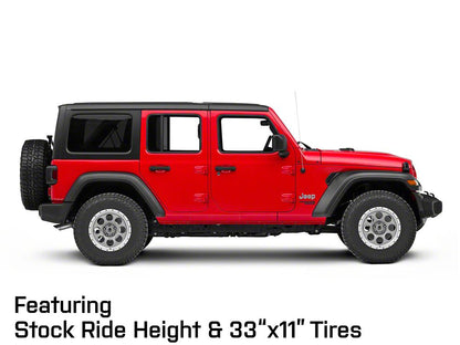 Mammoth 8 Aluminum Simulated Beadlock Anthracite Wheel; 17x9; -6mm Offset (18-25 Jeep Wrangler JL)