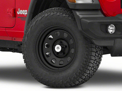 Mammoth D Window Matte Black Steel Wheel; 17x9; -6mm Offset (18-25 Jeep Wrangler JL)
