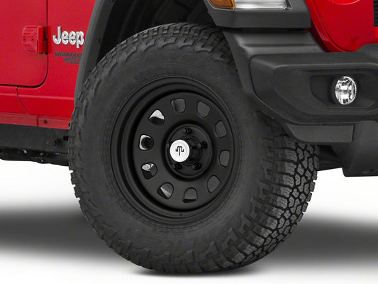 Mammoth D Window Matte Black Steel Wheel; 17x9; -6mm Offset (18-25 Jeep Wrangler JL)