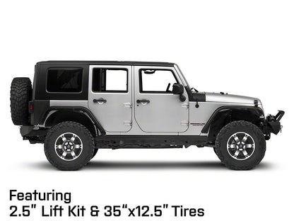 Mammoth Rogue Matte Black Machined Wheel; 17x9; -6mm Offset (07-18 Jeep Wrangler JK)