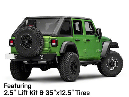 Mammoth Split 6 Simulated Beadlock Matte Black Wheel; 17x9; -6mm Offset (18-25 Jeep Wrangler JL)