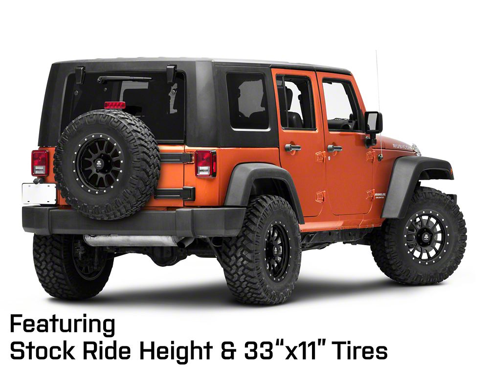 Mammoth 12 Hole Simulated Simulated Beadlock Matte Black Wheel; 17x9; -6mm Offset (07-18 Jeep Wrangler JK)