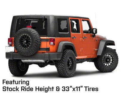 Mammoth 12 Hole Simulated Simulated Beadlock Matte Black Wheel; 17x9; -6mm Offset (07-18 Jeep Wrangler JK)
