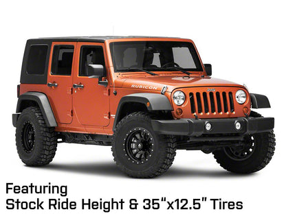 Mammoth 12 Hole Simulated Simulated Beadlock Matte Black Wheel; 17x9; -6mm Offset (07-18 Jeep Wrangler JK)