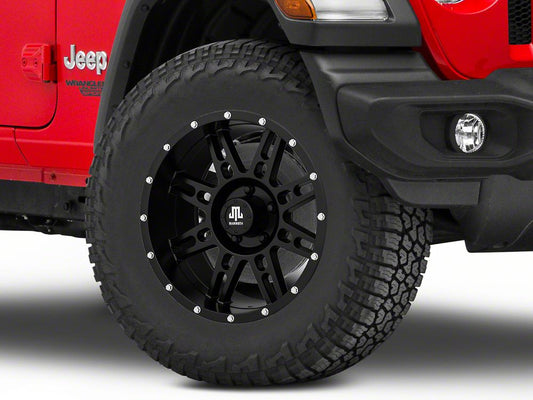 Mammoth Vader Simulated Beadlock Matte Black Wheel; 18x9; -6mm Offset (18-25 Jeep Wrangler JL)