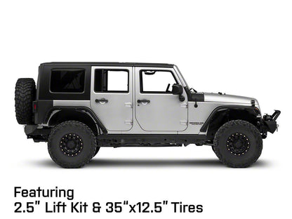 Mammoth D-Window Simulated Beadlock Gloss Black Wheel; 15x10; -44mm Offset (07-18 Jeep Wrangler JK)