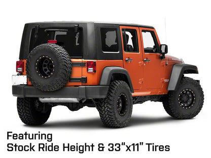 Mammoth D-Window Simulated Beadlock Gloss Black Wheel; 15x10; -44mm Offset (07-18 Jeep Wrangler JK)