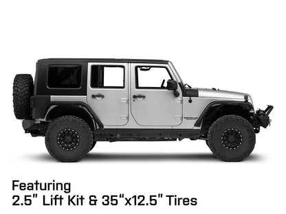 Mammoth D-Window Simulated Beadlock Matte Black Wheel; 15x10; -44mm Offset (07-18 Jeep Wrangler JK)