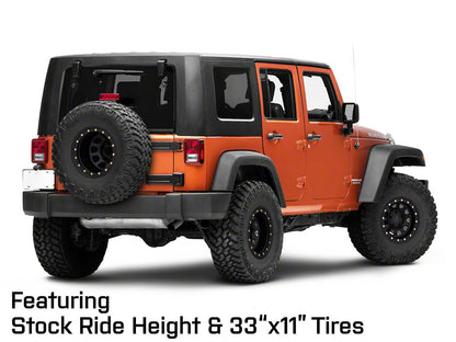Mammoth D-Window Simulated Beadlock Matte Black Wheel; 15x10; -44mm Offset (07-18 Jeep Wrangler JK)
