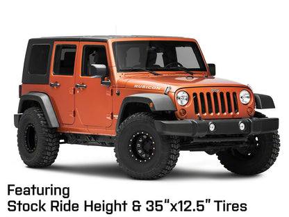 Mammoth D-Window Simulated Beadlock Matte Black Wheel; 15x10; -44mm Offset (07-18 Jeep Wrangler JK)