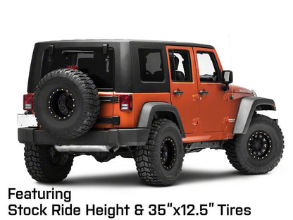 Mammoth D-Window Simulated Beadlock Matte Black Wheel; 15x10; -44mm Offset (07-18 Jeep Wrangler JK)