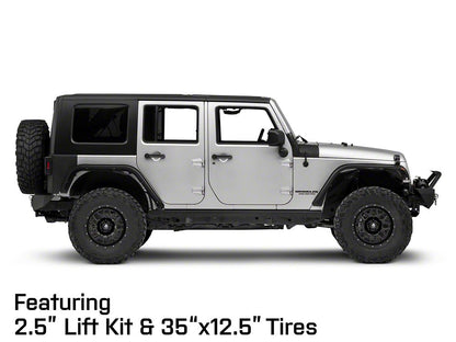 Mammoth Mesh Simulated Beadlock Satin Black Wheel; 17x9; -6mm Offset (07-18 Jeep Wrangler JK)