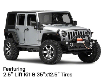 Mammoth Rogue Matte Black Machined Wheel; 18x9; -6mm Offset (07-18 Jeep Wrangler JK)