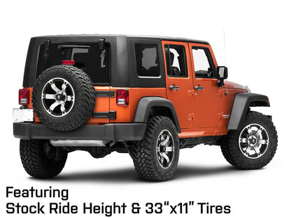Mammoth Rogue Matte Black Machined Wheel; 18x9; -6mm Offset (07-18 Jeep Wrangler JK)