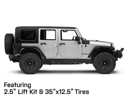 Mammoth Split 8 Simulated Beadlock Matte Black Wheel; 17x9; -6mm Offset (07-18 Jeep Wrangler JK)