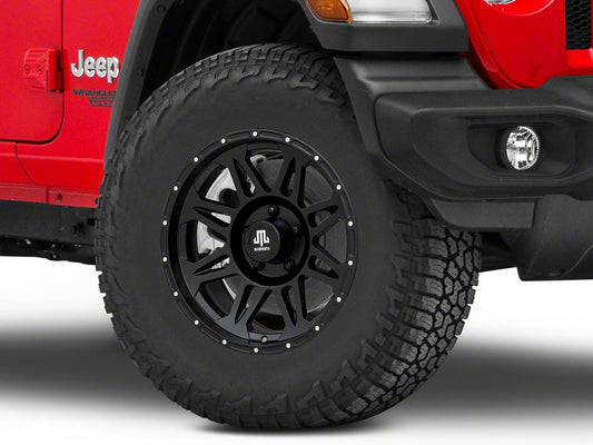 Mammoth Split 8 Simulated Beadlock Matte Black Wheel; 17x9; -6mm Offset (18-25 Jeep Wrangler JL)