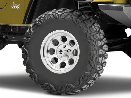 Mammoth 8 Aluminum Polished Wheel; 15x8; -19mm Offset (97-06 Jeep Wrangler TJ)