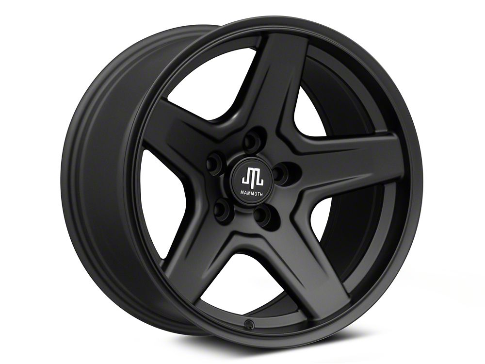 Mammoth Rims Mammoth Boulder Matte Black Wheel; 17x9; -6mm Offset (87-95 Jeep Wrang ...
