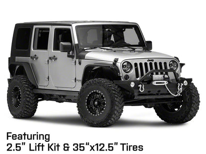 Mammoth Split 8 Beadlock Satin Black Wheel; 16x8; 0mm Offset (07-18 Jeep Wrangler JK)