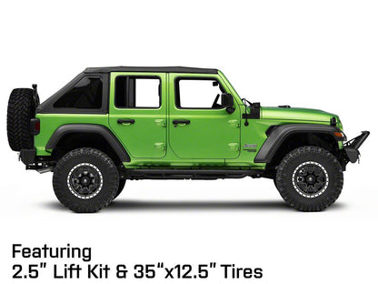 Mammoth Split 16 Beadlock Satin Black with Polished Lip Wheel; 17x9; -6mm Offset (18-25 Jeep Wrangler JL)