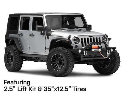 Mammoth 12 Hole Beadlock Satin Black Wheel; 18x9; -6mm Offset (07-18 Jeep Wrangler JK)