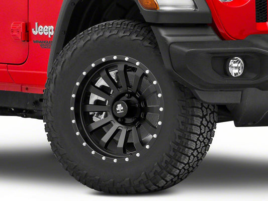 Mammoth 12 Hole Beadlock Satin Black Wheel; 18x9; -6mm Offset (18-25 Jeep Wrangler JL)
