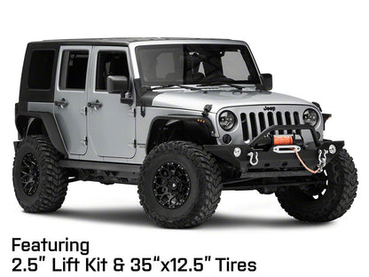 Mammoth Vex Satin Black Machined Wheel; 17x9; -6mm Offset (07-18 Jeep Wrangler JK)