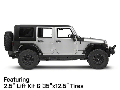 Mammoth Vex Satin Black Machined Wheel; 17x9; -6mm Offset (07-18 Jeep Wrangler JK)